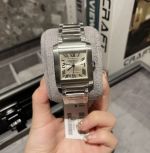 Cartier Tank Francaise Quartz Movement Stainless Steel 30.5*36.7/27*32/21.2*25.7MM Silver Strap Watch